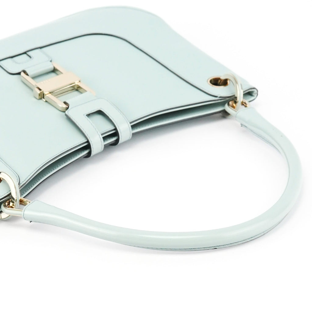 001 4150 Light Blue Patent Jackie Shoulder Bag