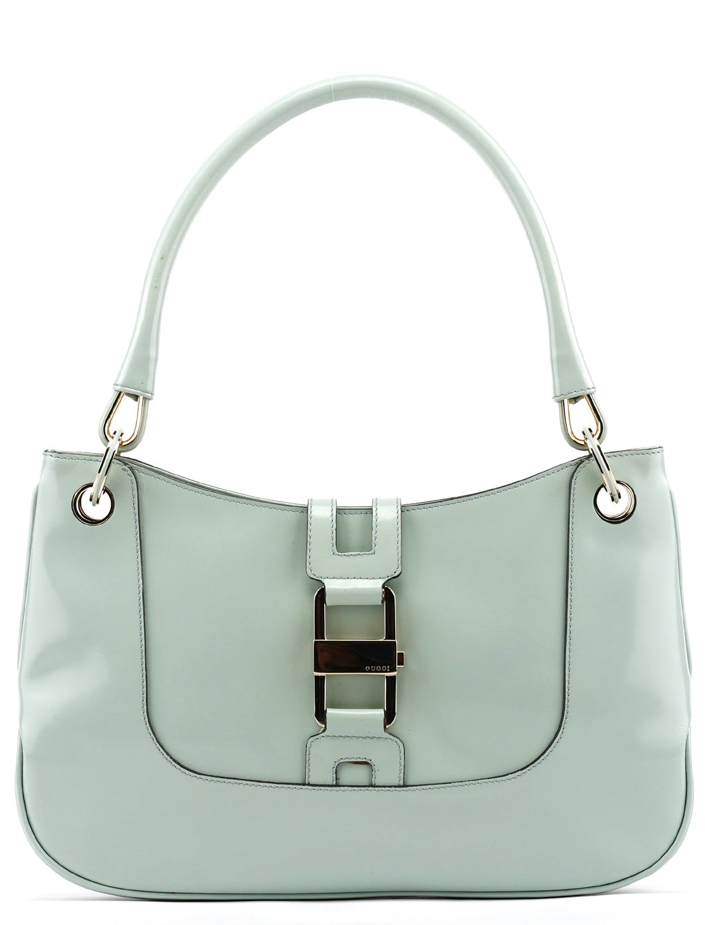 001 4150 Light Blue Patent Jackie Shoulder Bag