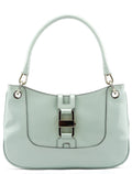 001 4150 Light Blue Patent Jackie Shoulder Bag