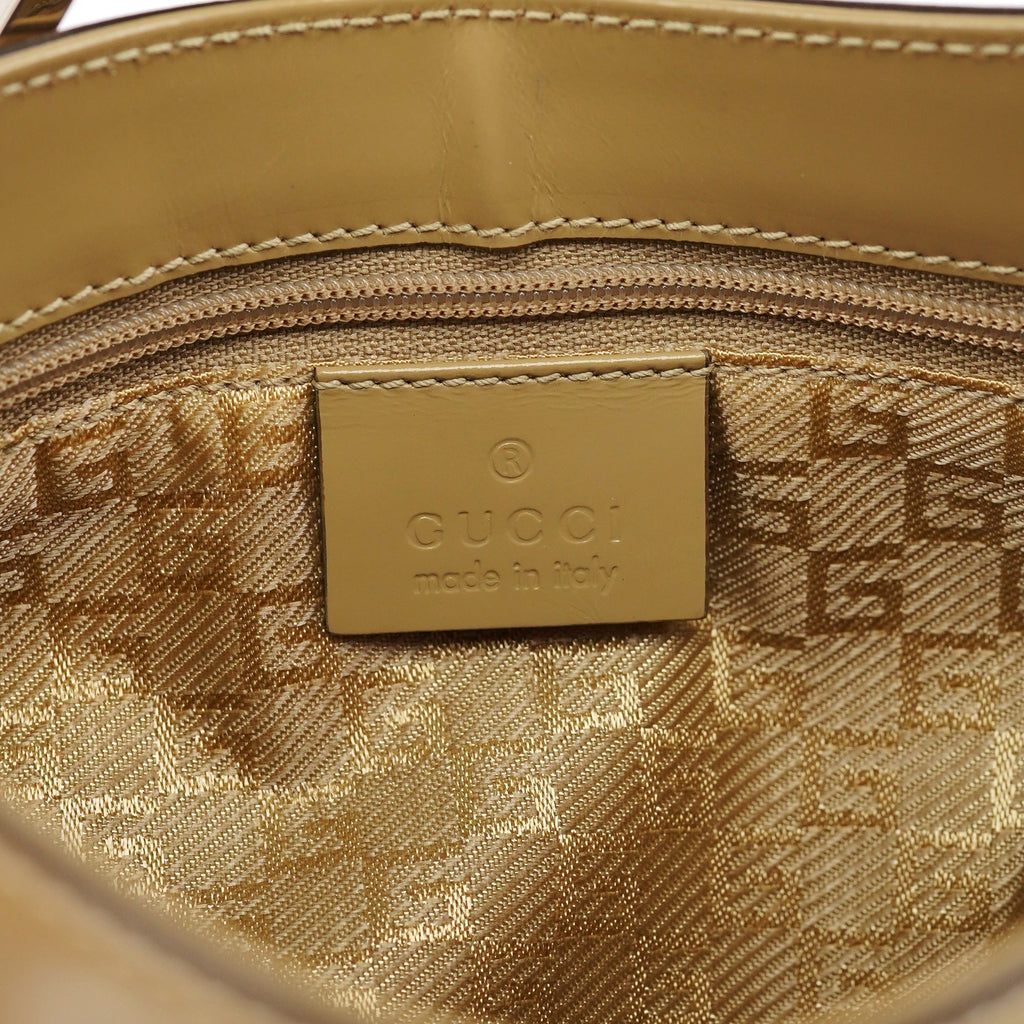 001 4150 Yellow Patent Leather Jackie Shoulder Bag