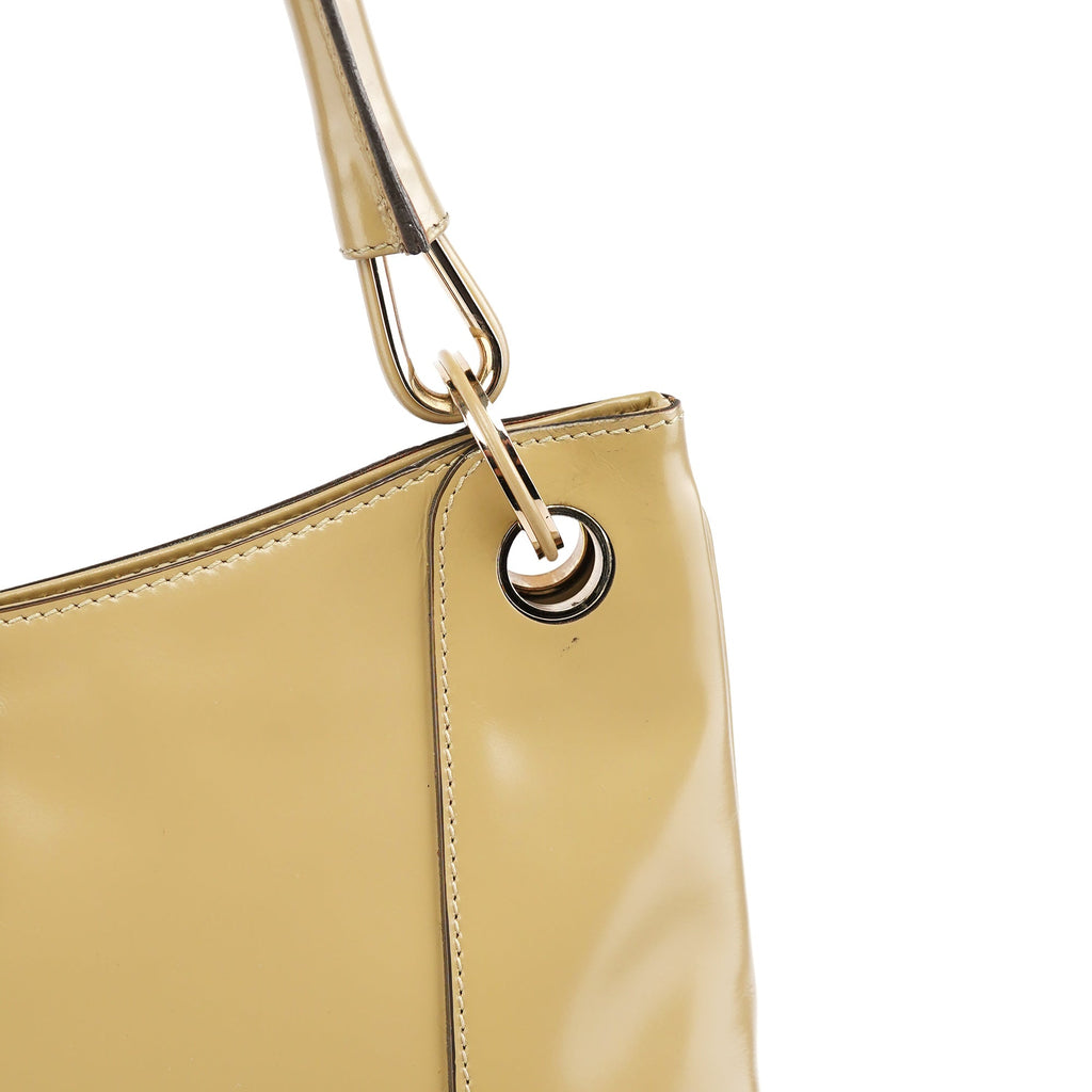 001 4150 Yellow Patent Leather Jackie Shoulder Bag