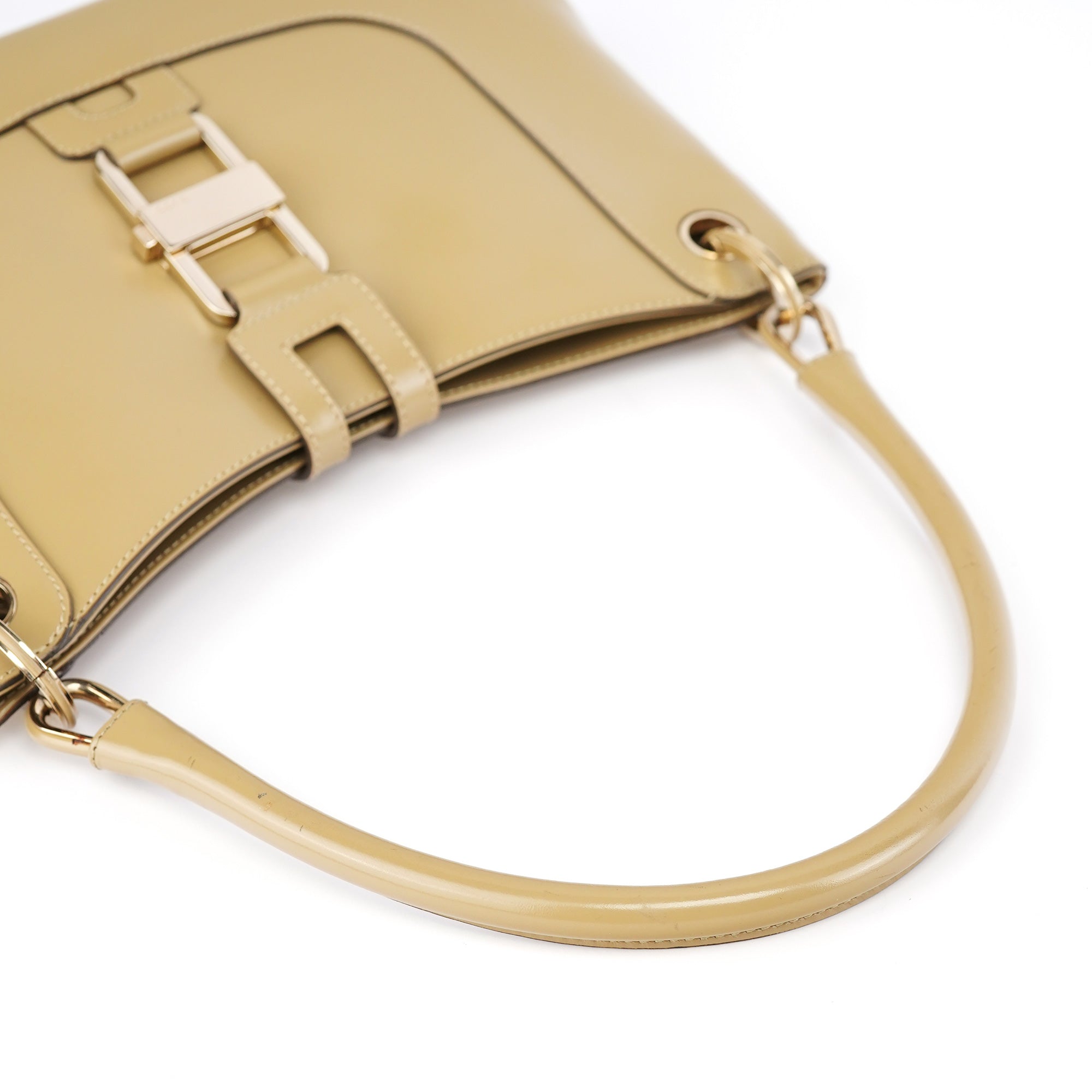 001 4150 Yellow Patent Leather Jackie Shoulder Bag