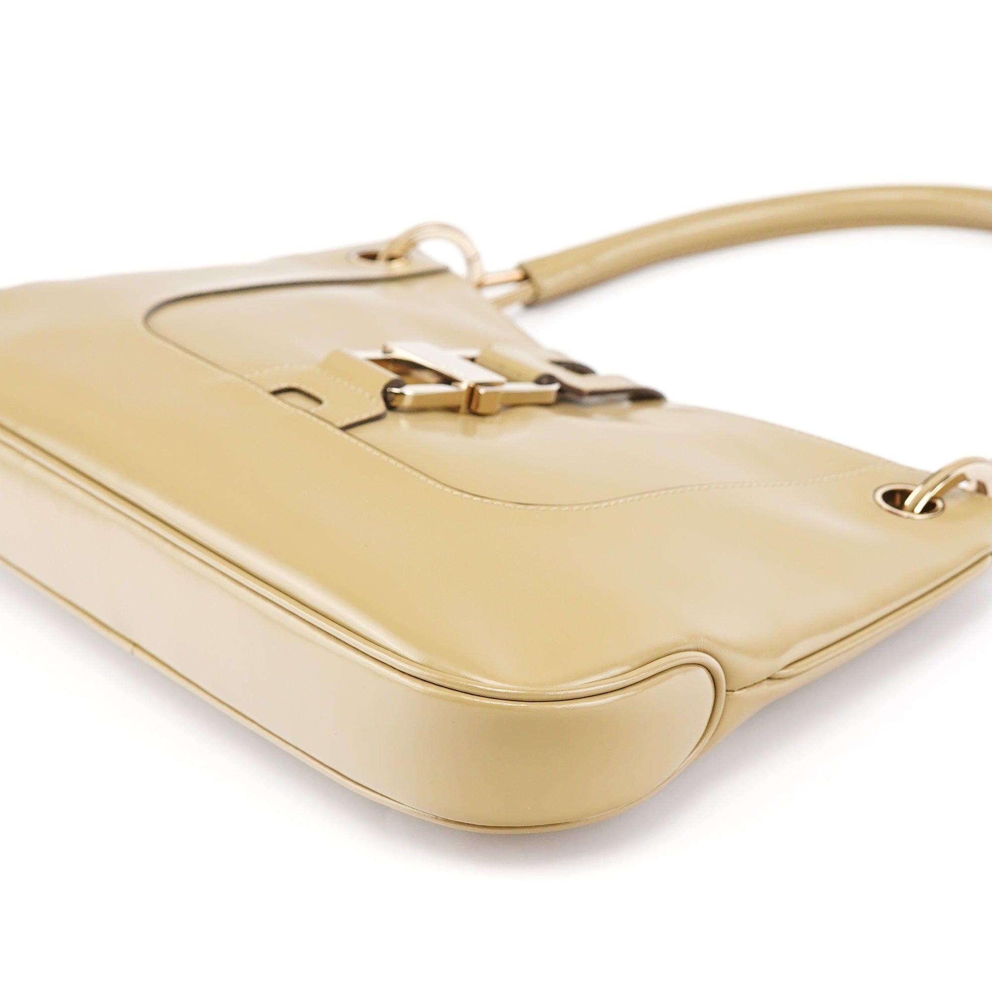 001 4150 Yellow Patent Leather Jackie Shoulder Bag
