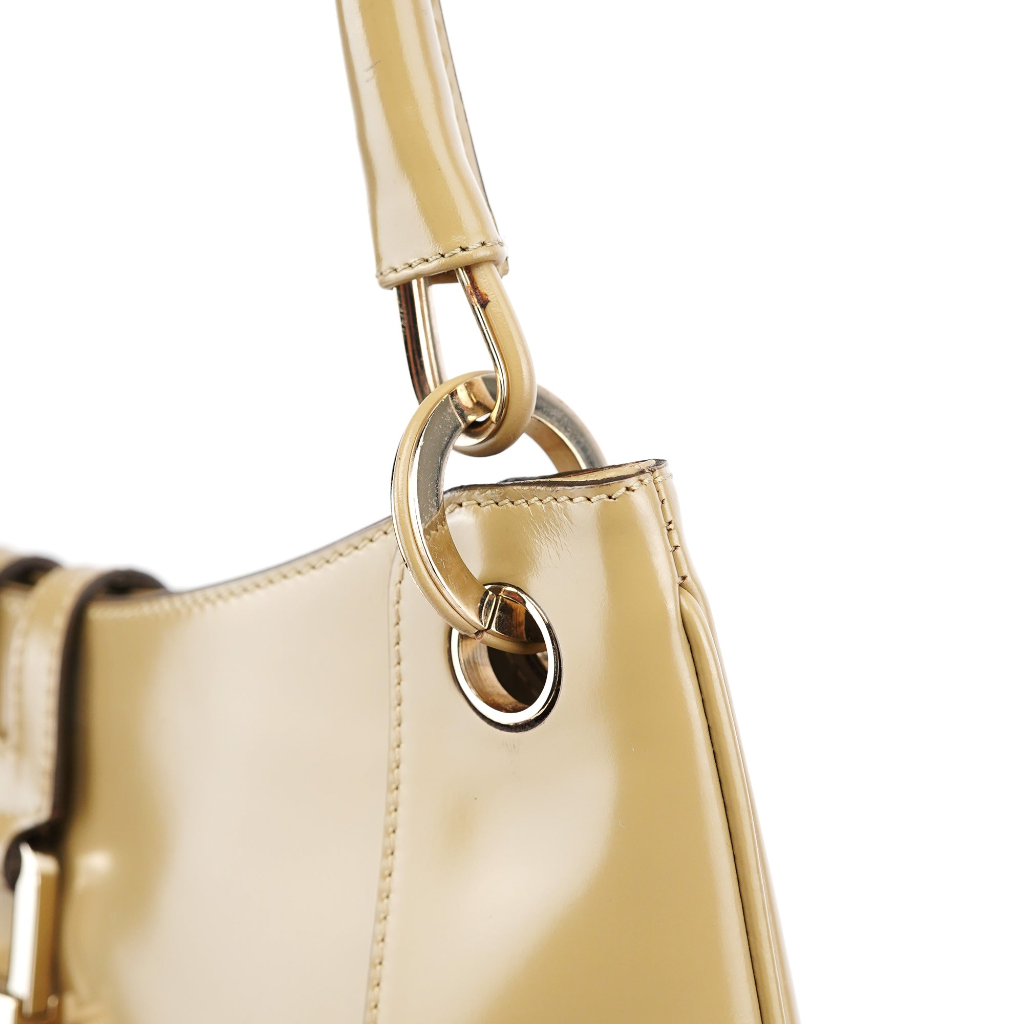 001 4150 Yellow Patent Leather Jackie Shoulder Bag