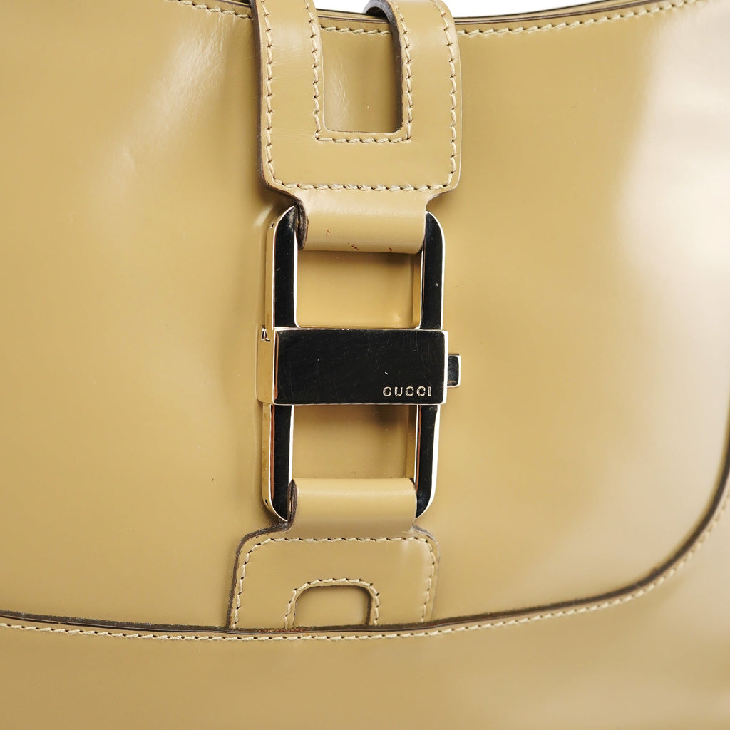 001 4150 Yellow Patent Leather Jackie Shoulder Bag