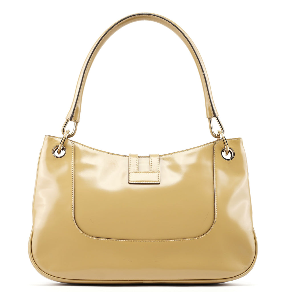 001 4150 Yellow Patent Leather Jackie Shoulder Bag