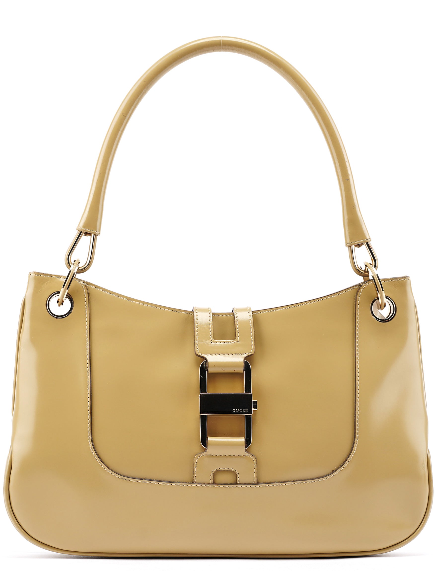 001 4150 Yellow Patent Leather Jackie Shoulder Bag