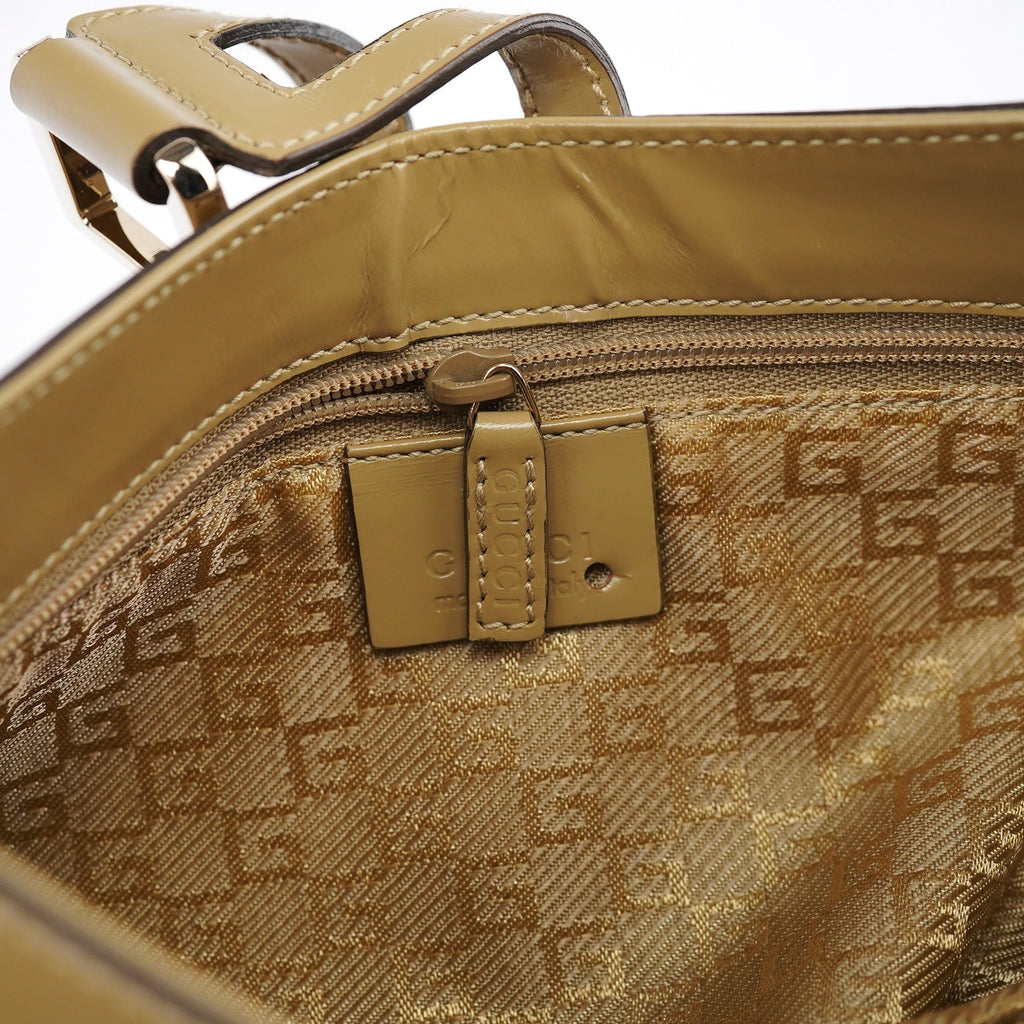001 4150 Yellow Patent Leather Jackie Shoulder Bag