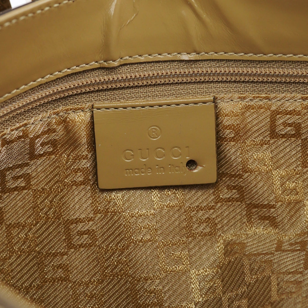 001 4150 Yellow Patent Leather Jackie Shoulder Bag