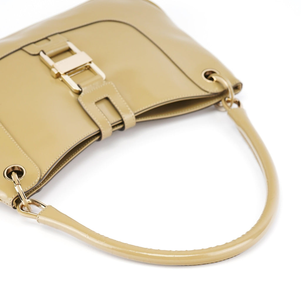 001 4150 Yellow Patent Leather Jackie Shoulder Bag
