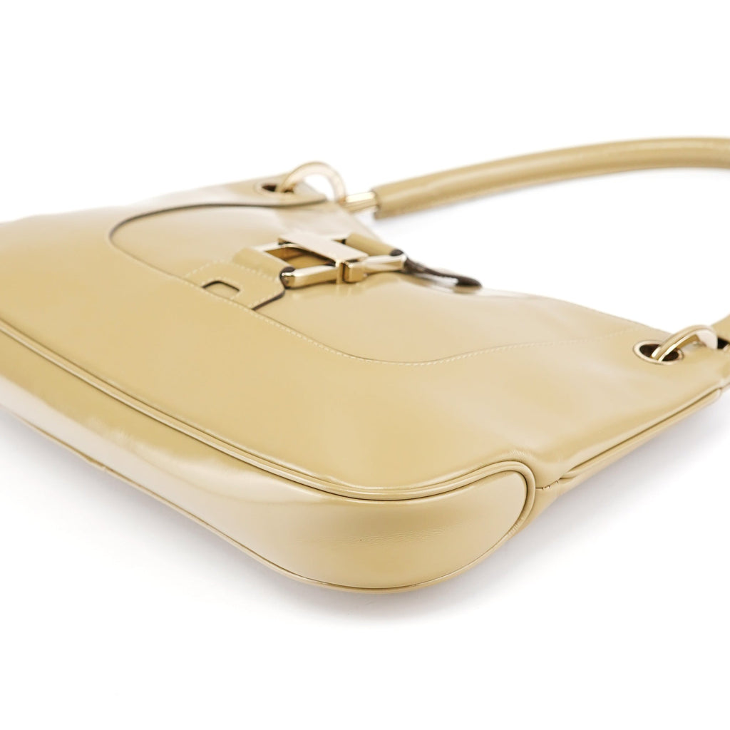 001 4150 Yellow Patent Leather Jackie Shoulder Bag