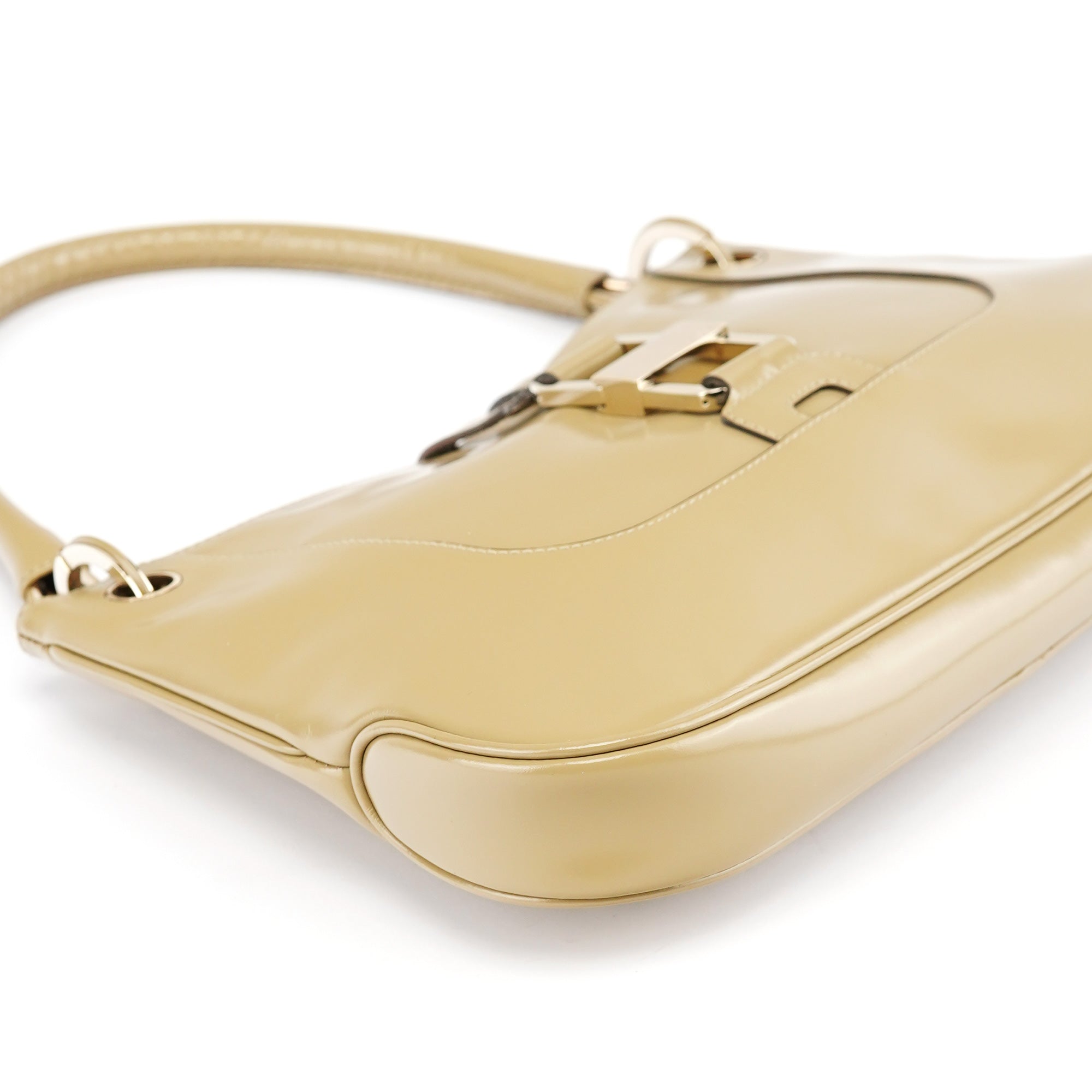 001 4150 Yellow Patent Leather Jackie Shoulder Bag