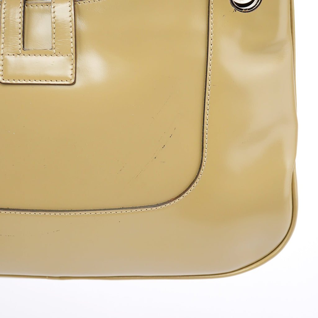 001 4150 Yellow Patent Leather Jackie Shoulder Bag