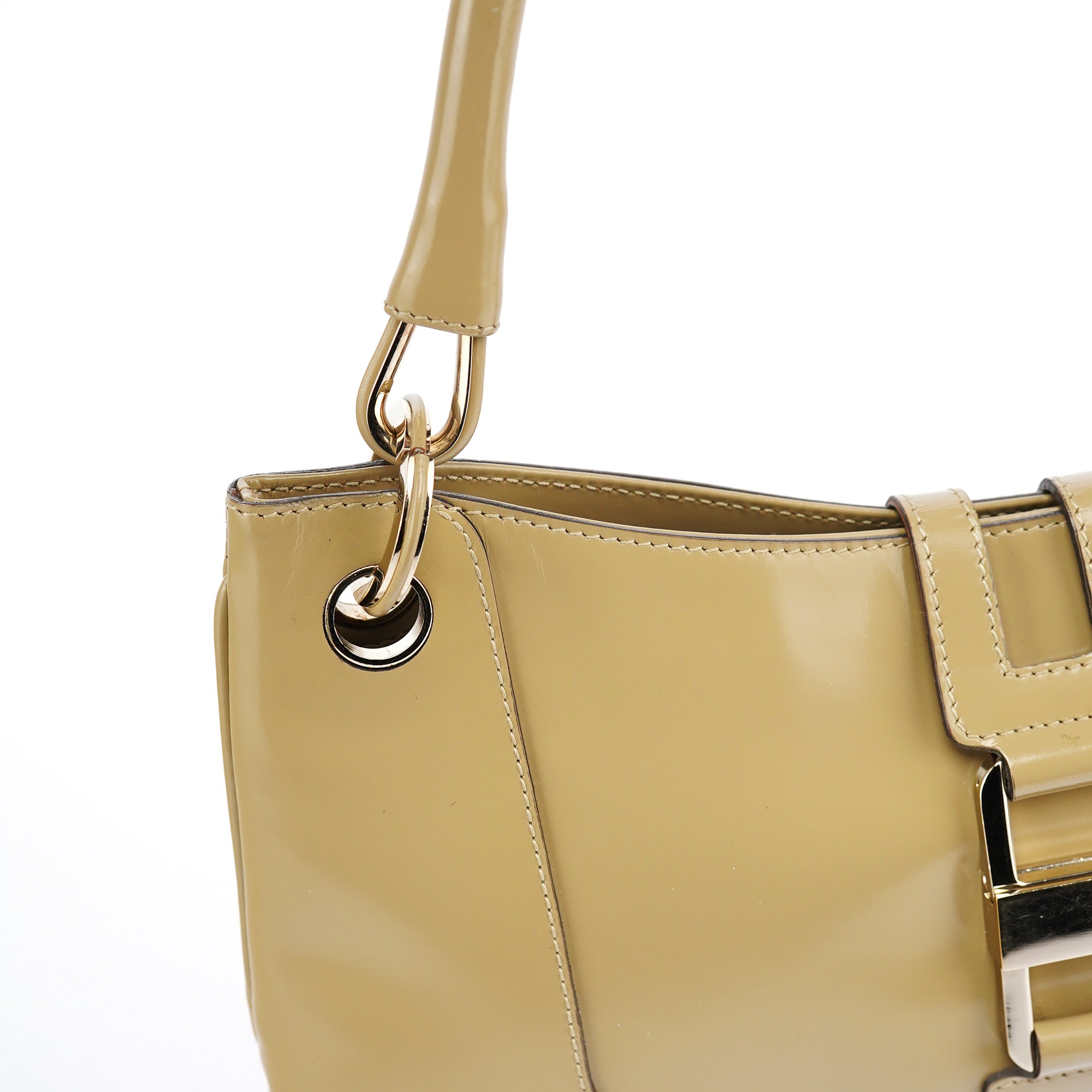001 4150 Yellow Patent Leather Jackie Shoulder Bag