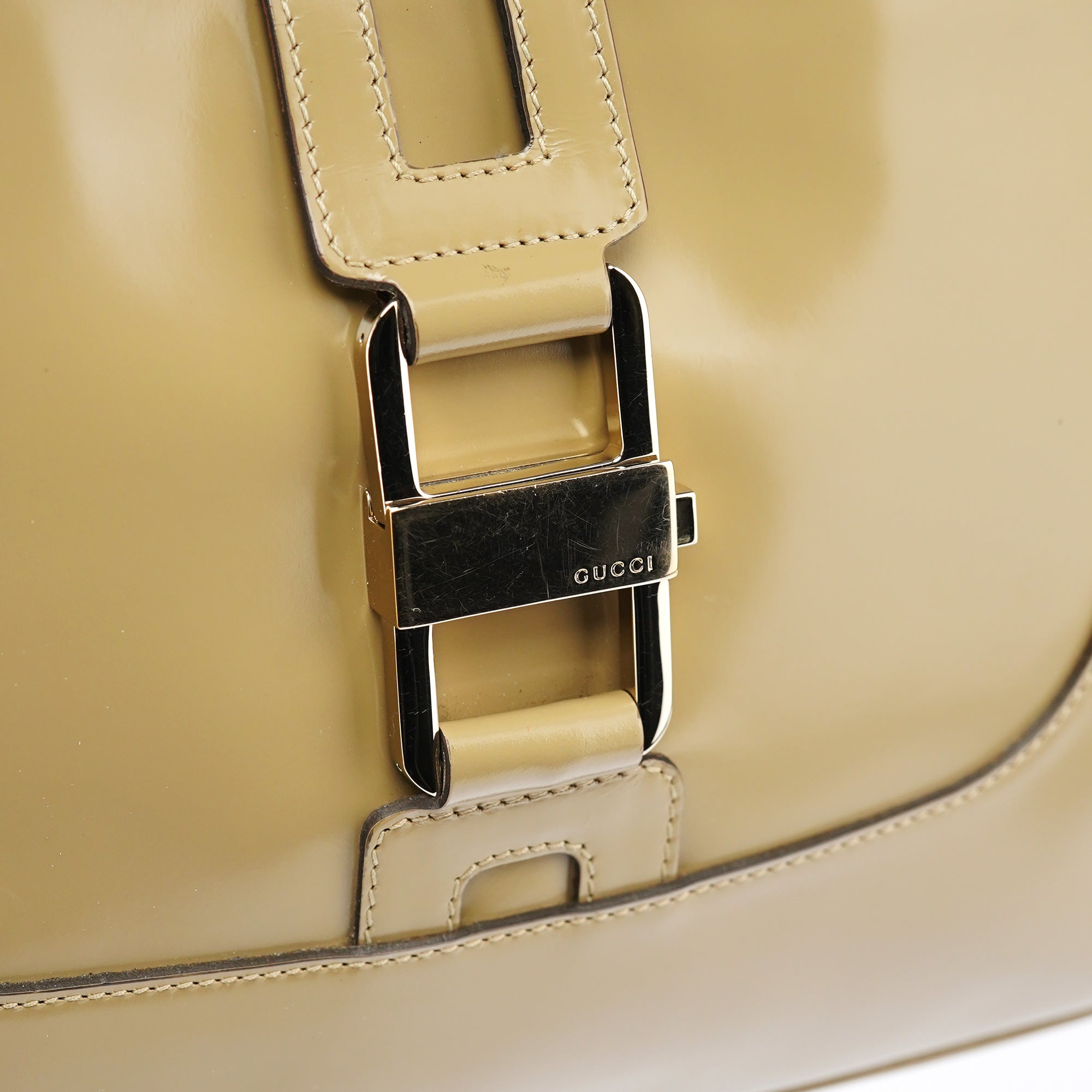 001 4150 Yellow Patent Leather Jackie Shoulder Bag