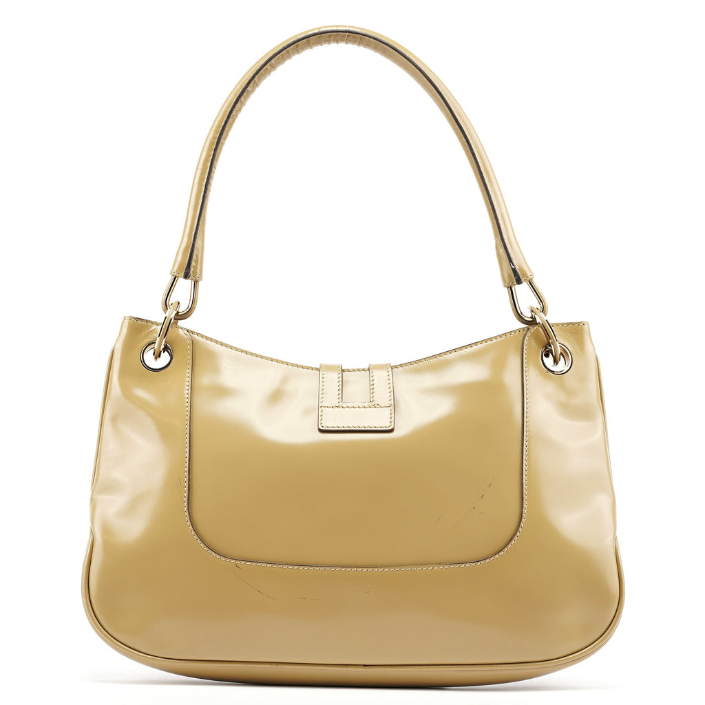001 4150 Yellow Patent Leather Jackie Shoulder Bag