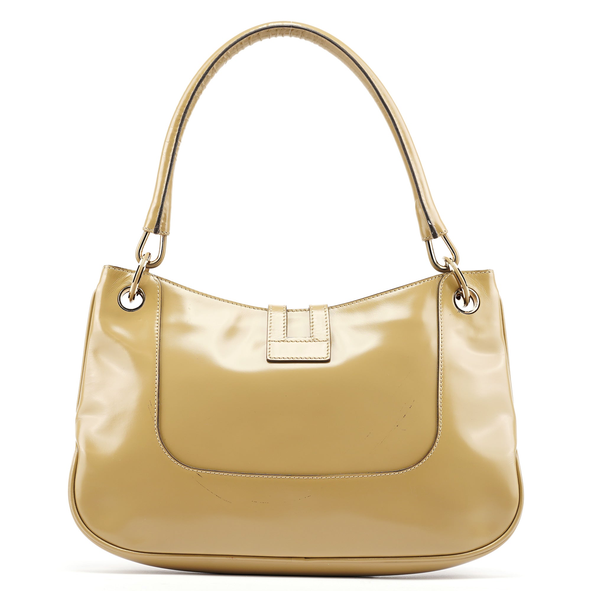 001 4150 Yellow Patent Leather Jackie Shoulder Bag