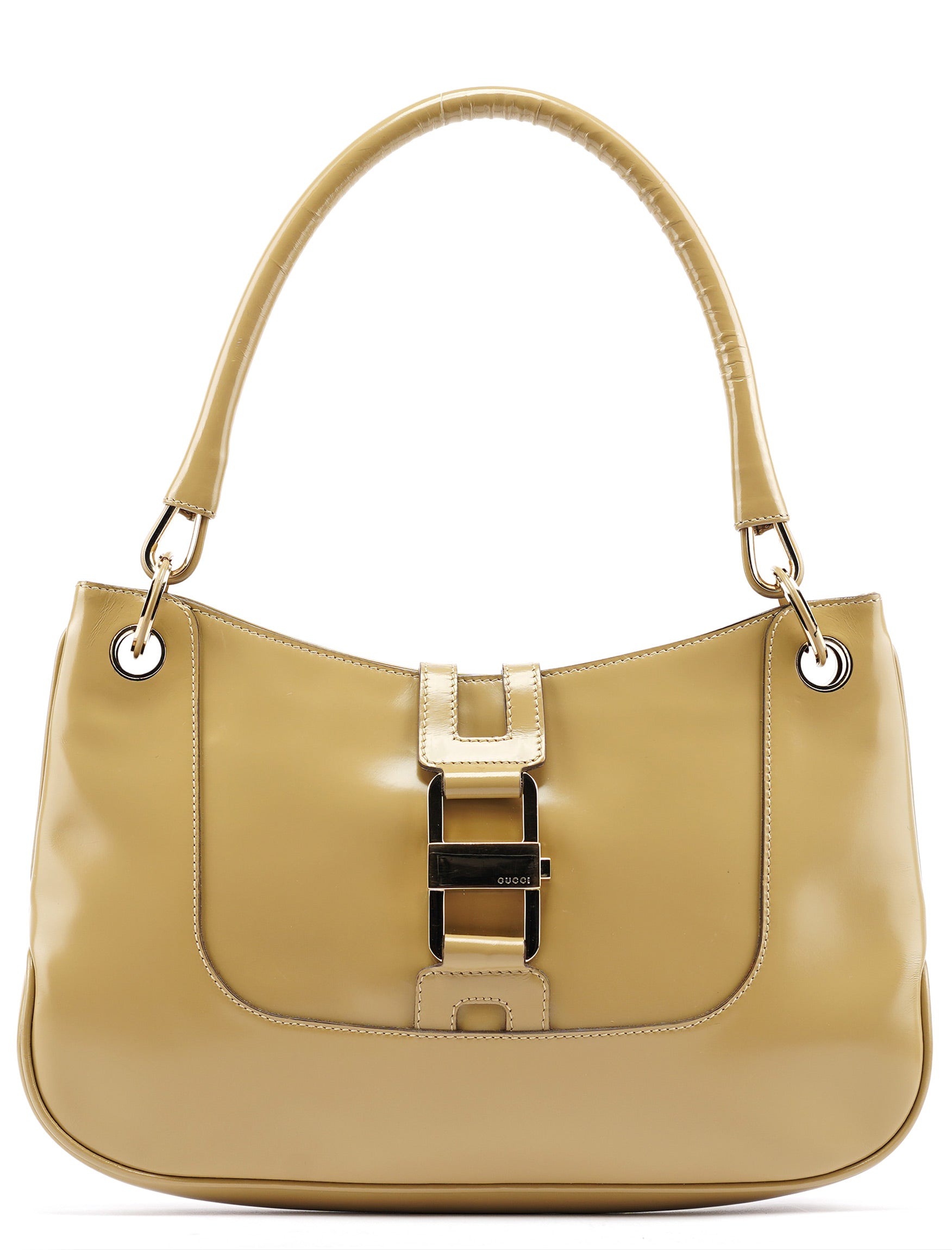 001 4150 Yellow Patent Leather Jackie Shoulder Bag