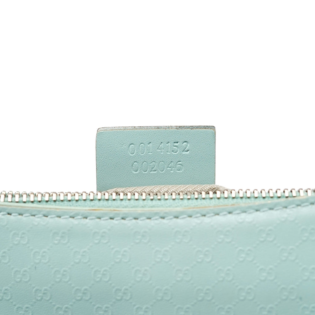 001 4152 Light Blue Micro GG Leather Shoulder Bag