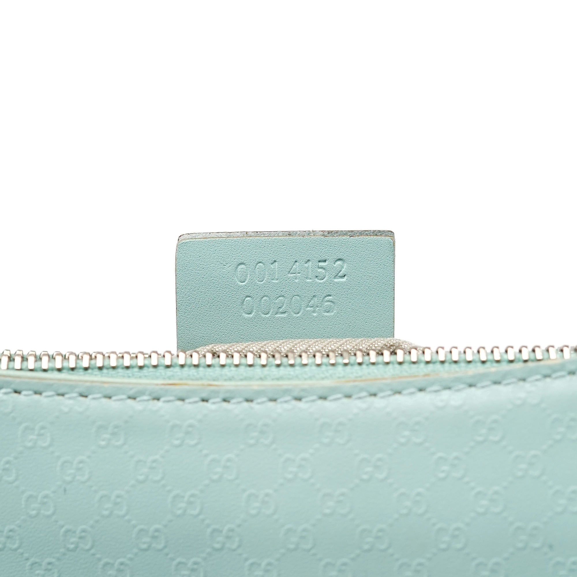 001 4152 Light Blue Micro GG Leather Shoulder Bag
