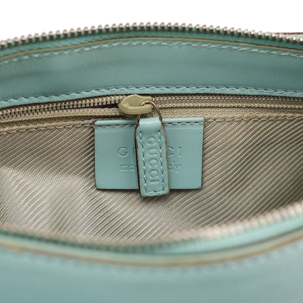 001 4152 Light Blue Micro GG Leather Shoulder Bag