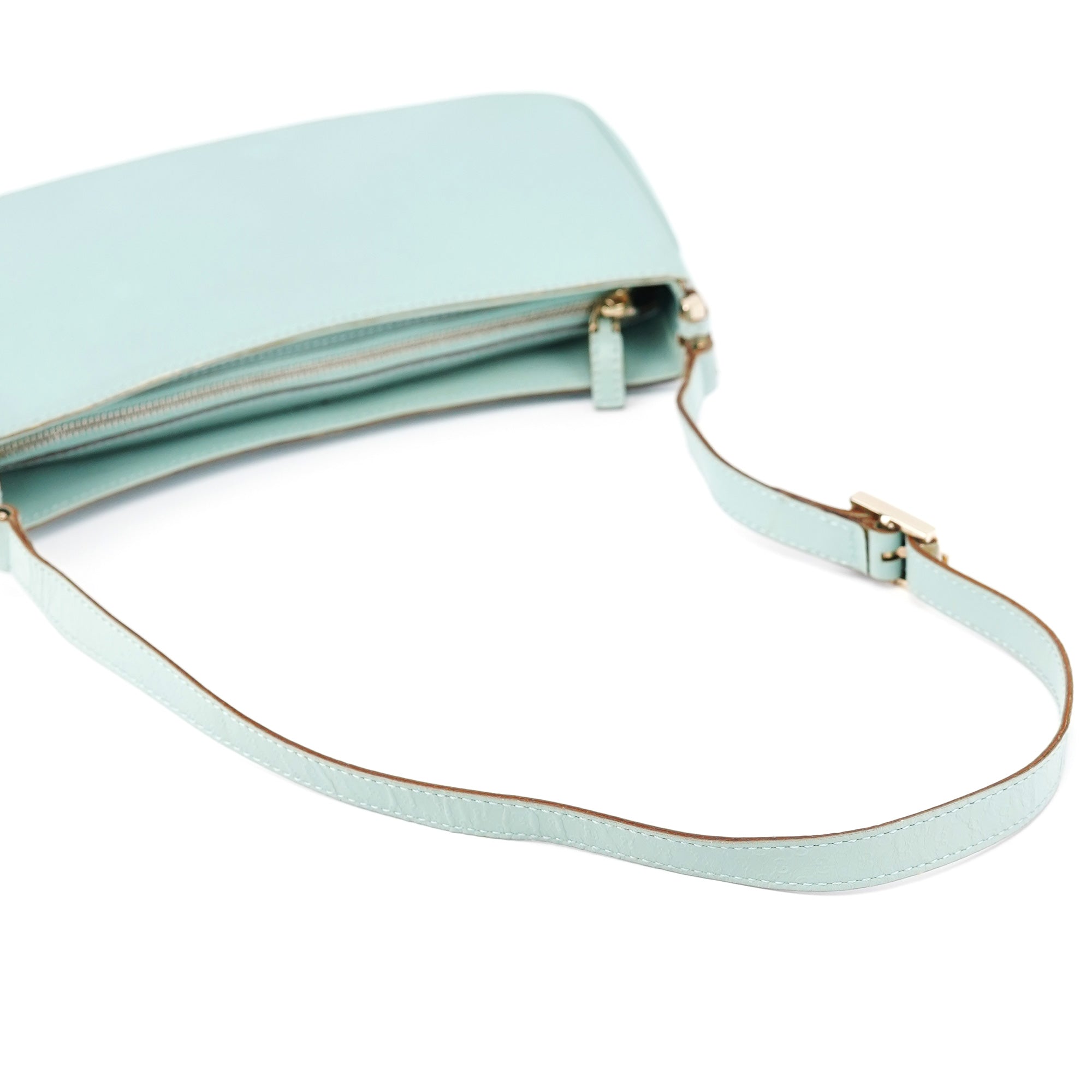 001 4152 Light Blue Micro GG Leather Shoulder Bag