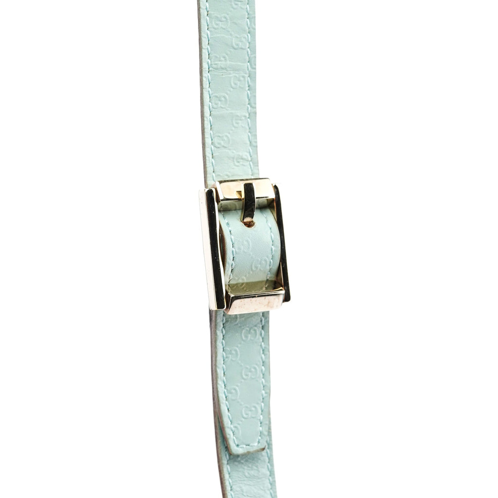 001 4152 Light Blue Micro GG Leather Shoulder Bag