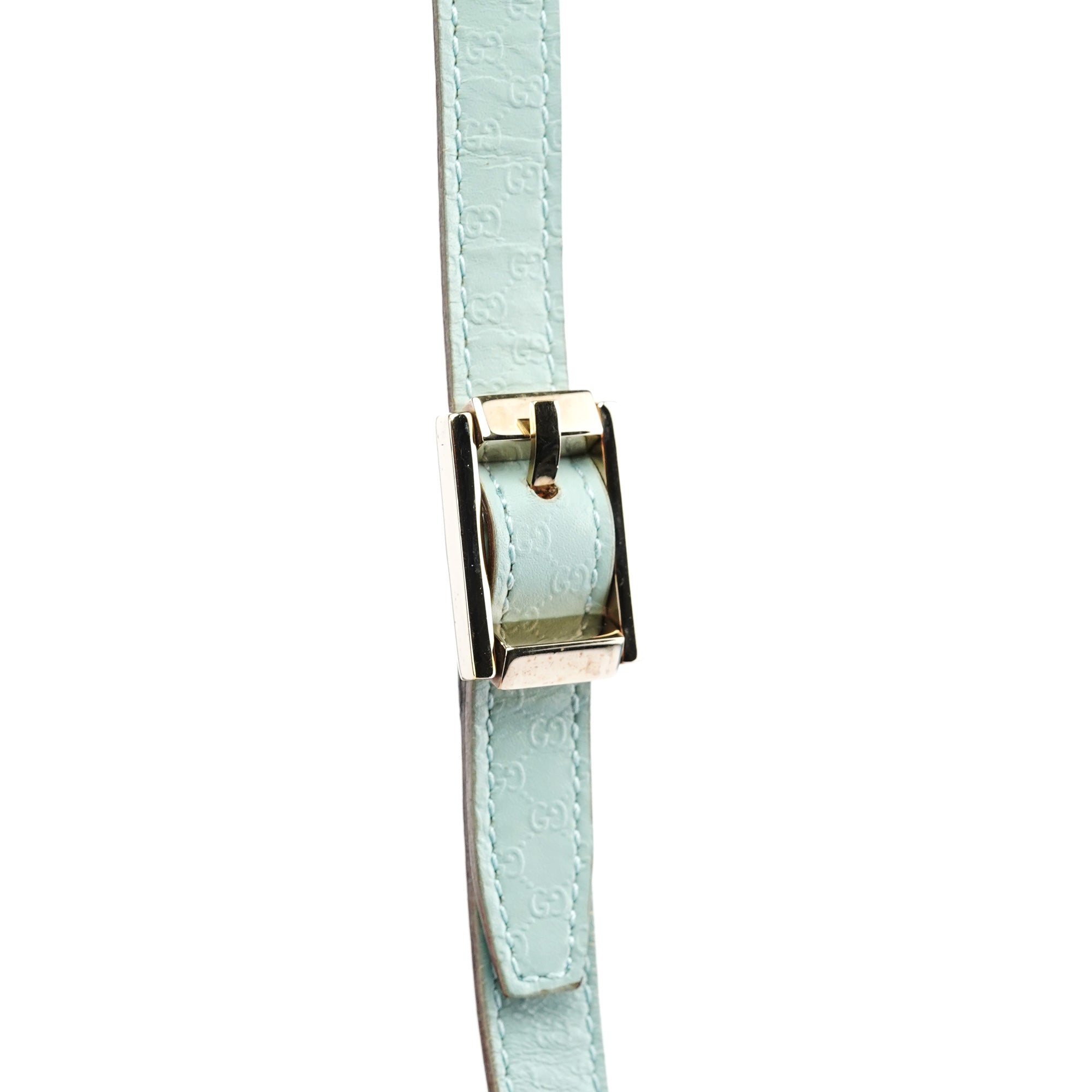 001 4152 Light Blue Micro GG Leather Shoulder Bag