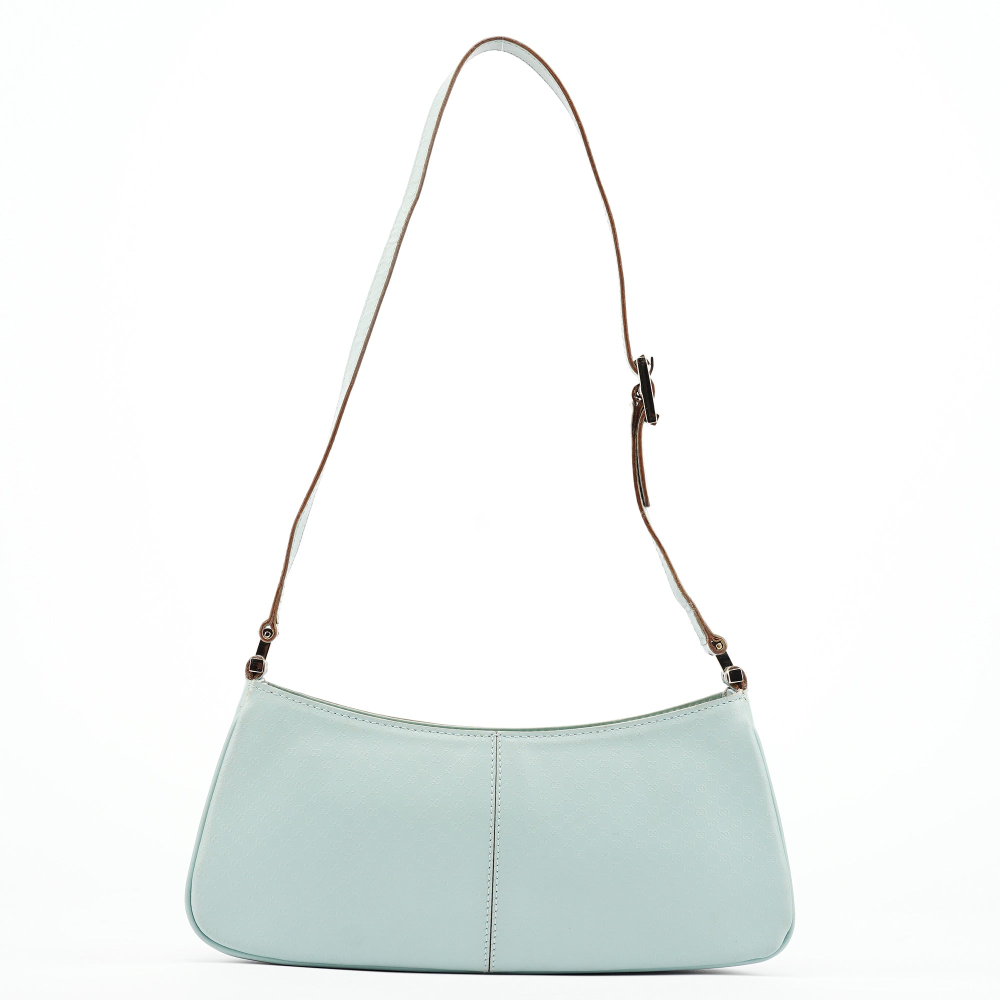 001 4152 Light Blue Micro GG Leather Shoulder Bag