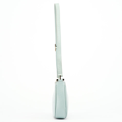 001 4152 Light Blue Micro GG Leather Shoulder Bag