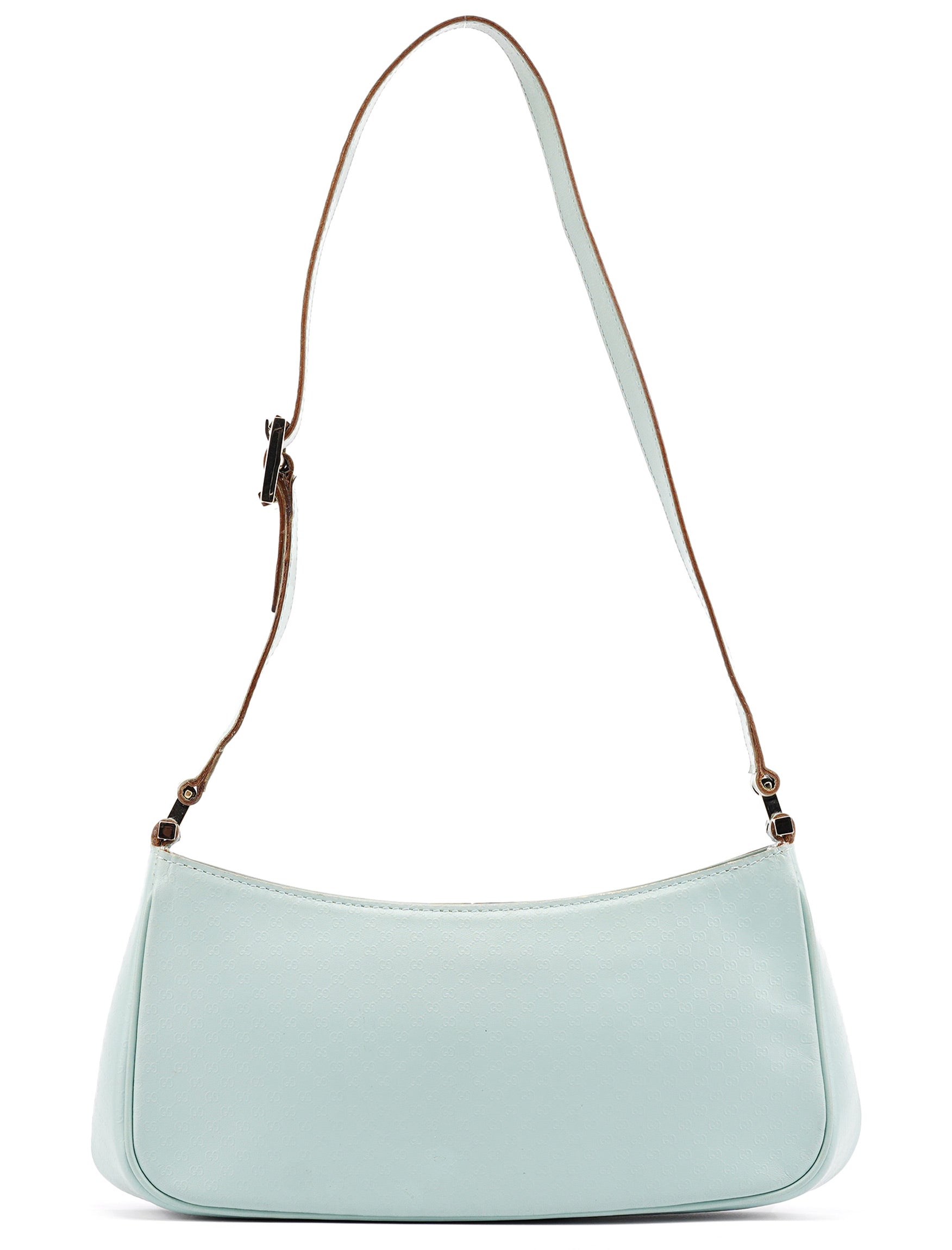 001 4152 Light Blue Micro GG Leather Shoulder Bag