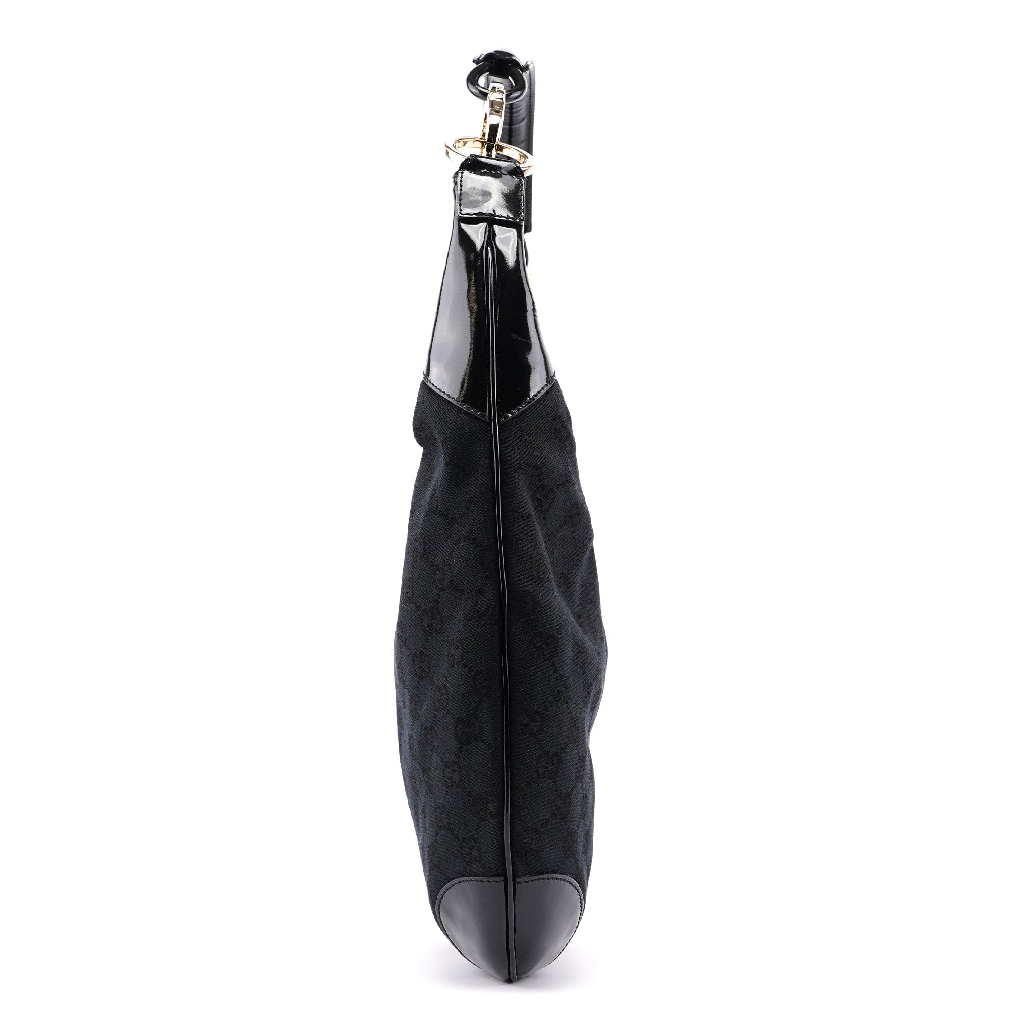 001 4157 Black GG Patent Shoulder Bag