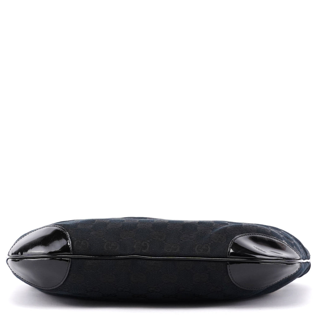 001 4157 Black GG Patent Shoulder Bag