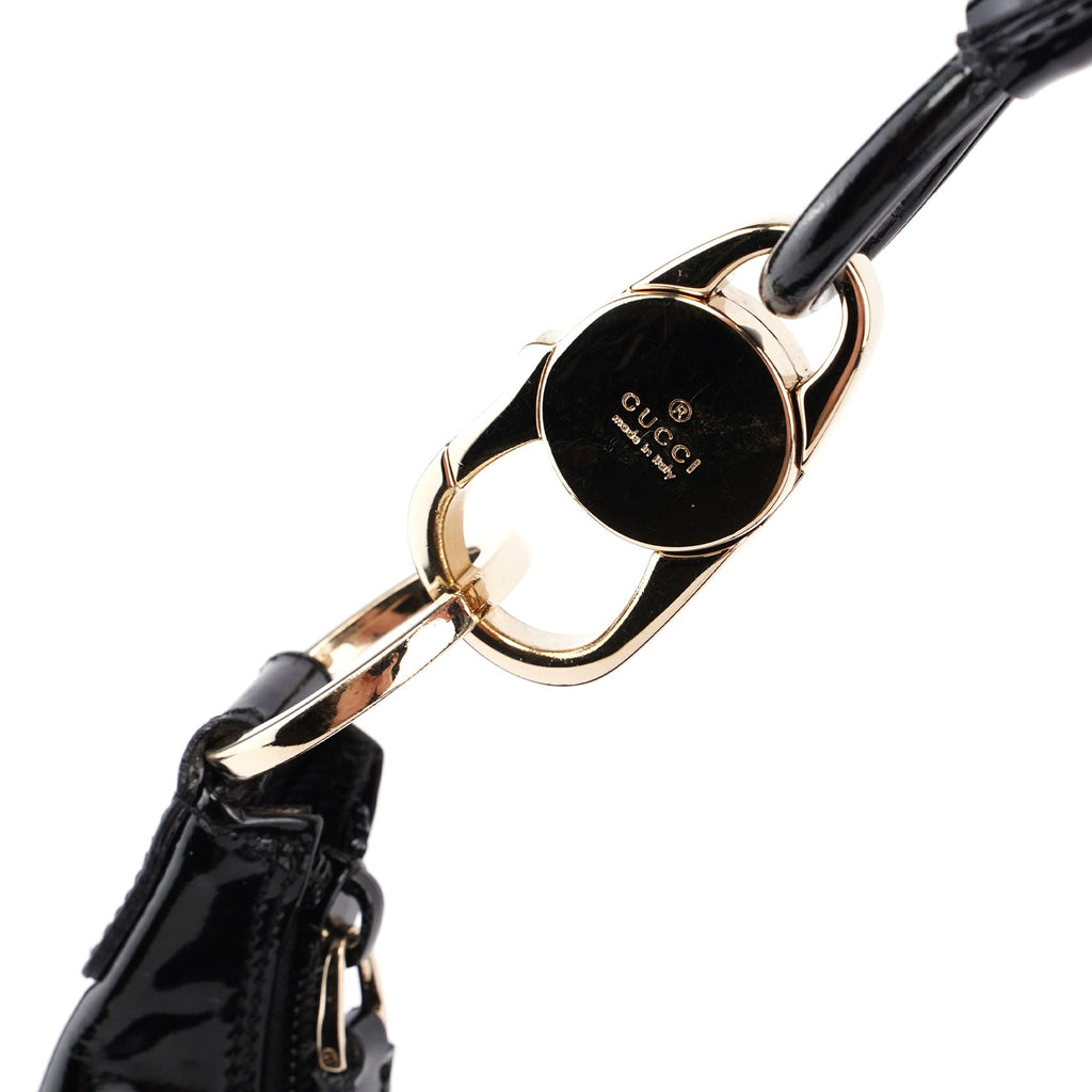 001 4157 Black GG Patent Shoulder Bag