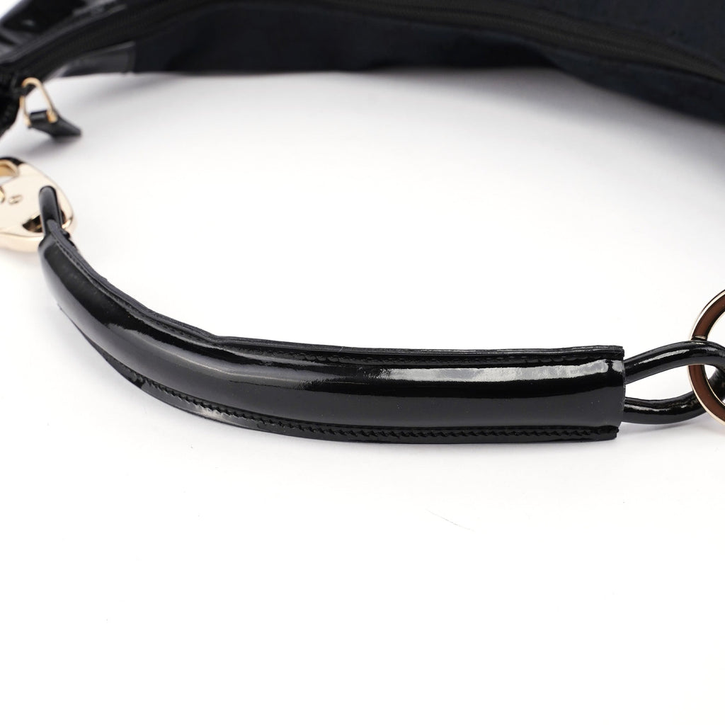 001 4157 Black GG Patent Shoulder Bag