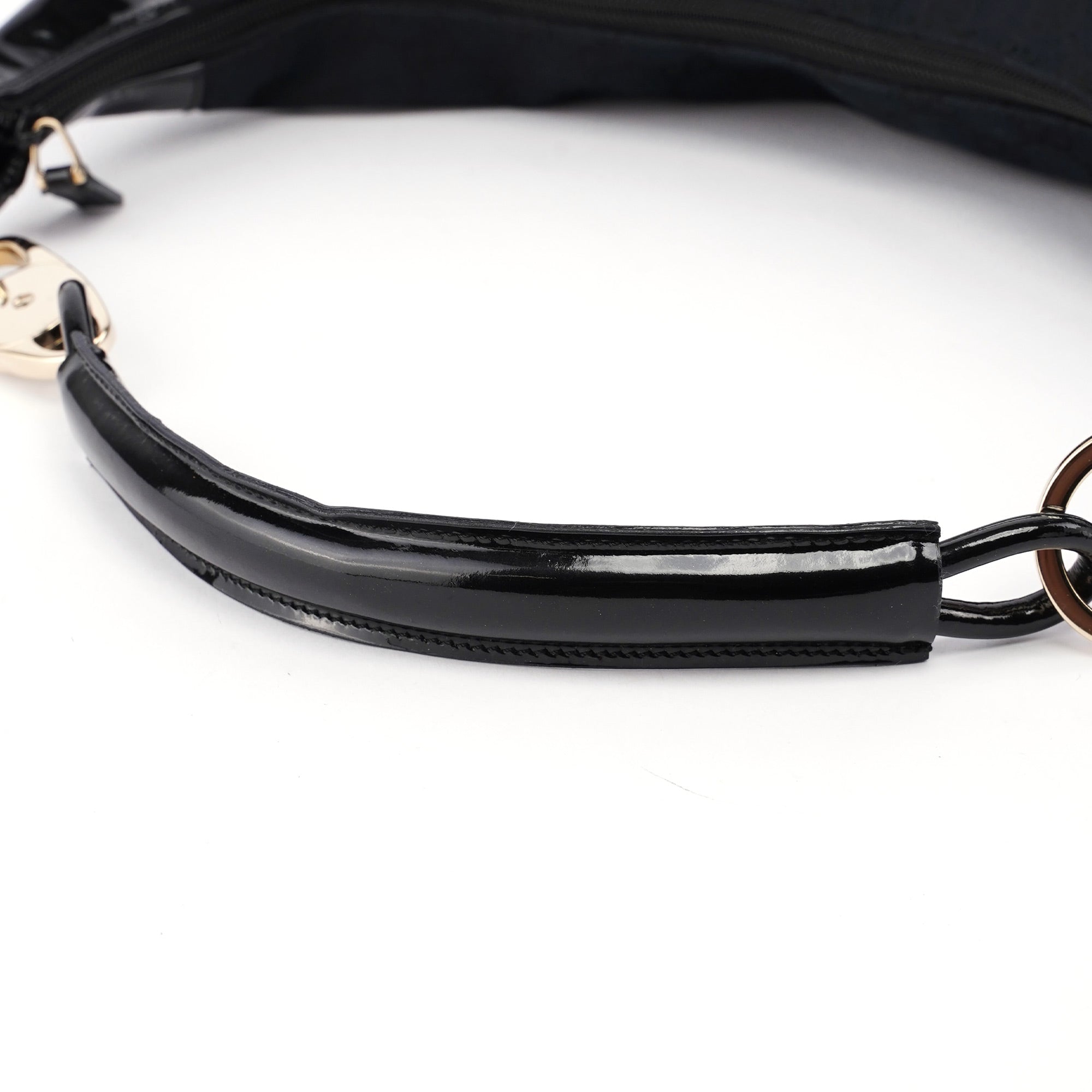001 4157 Black GG Patent Shoulder Bag