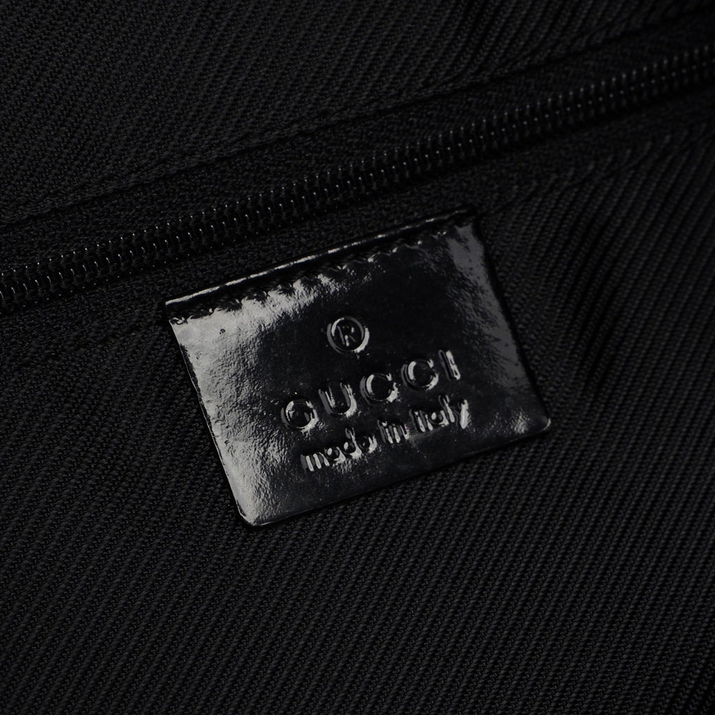 001 4157 Black GG Patent Shoulder Bag