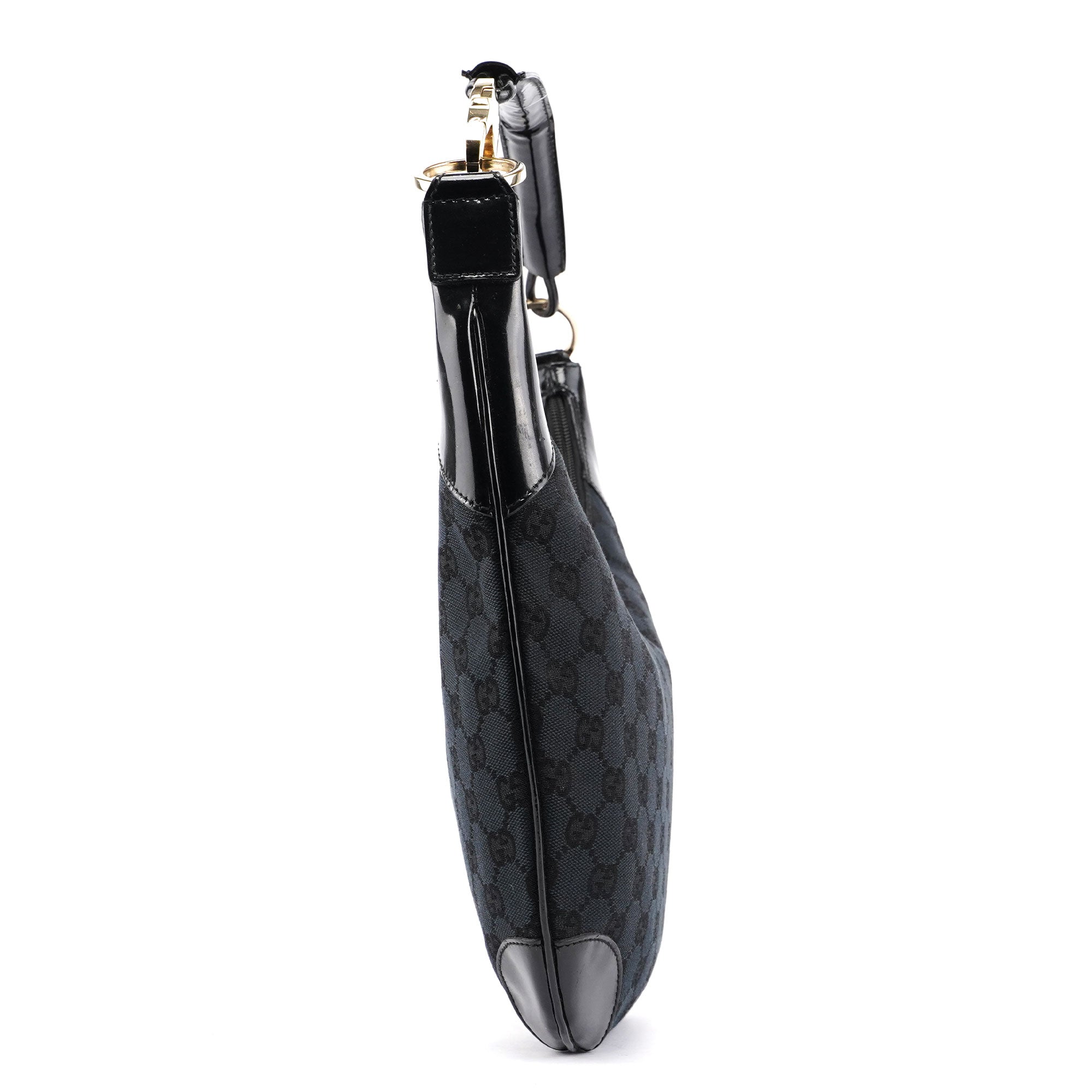 001 4158 Black GG Patent Shoulder Bag