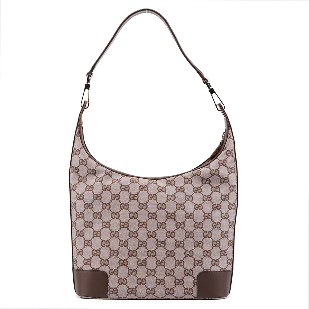 001 4204 Beige Brown GG Hobo Shoulder Bag