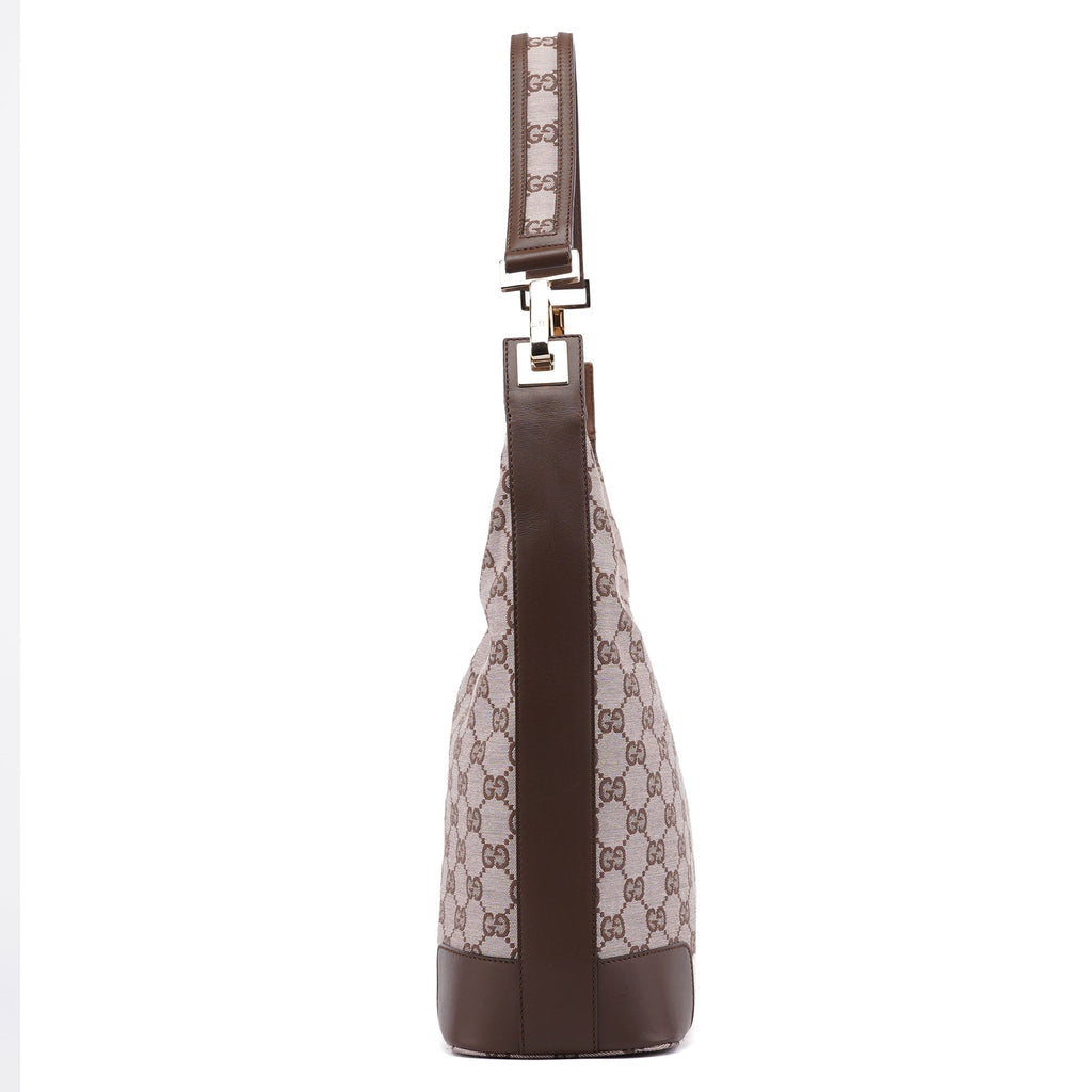 001 4204 Beige Brown GG Hobo Shoulder Bag