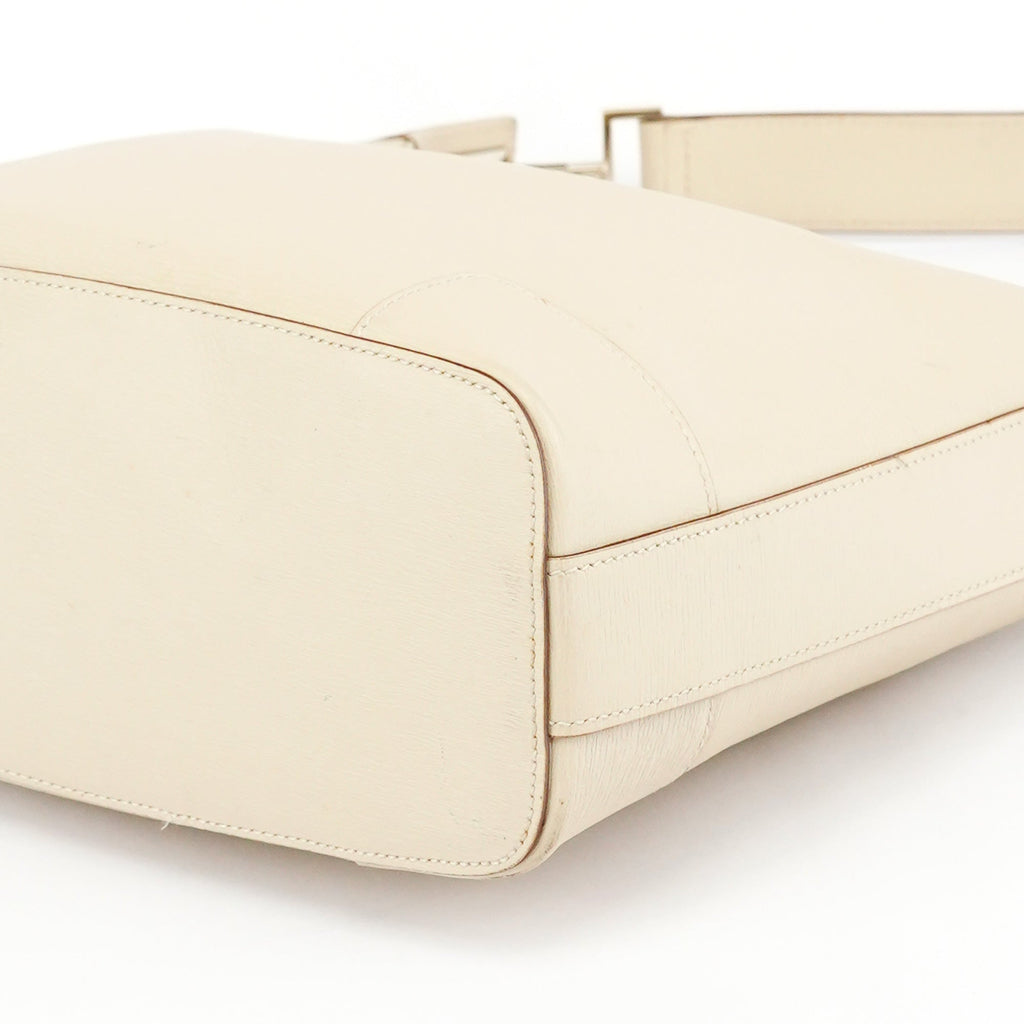001 4204 Beige Leather Hobo Shoulder Bag