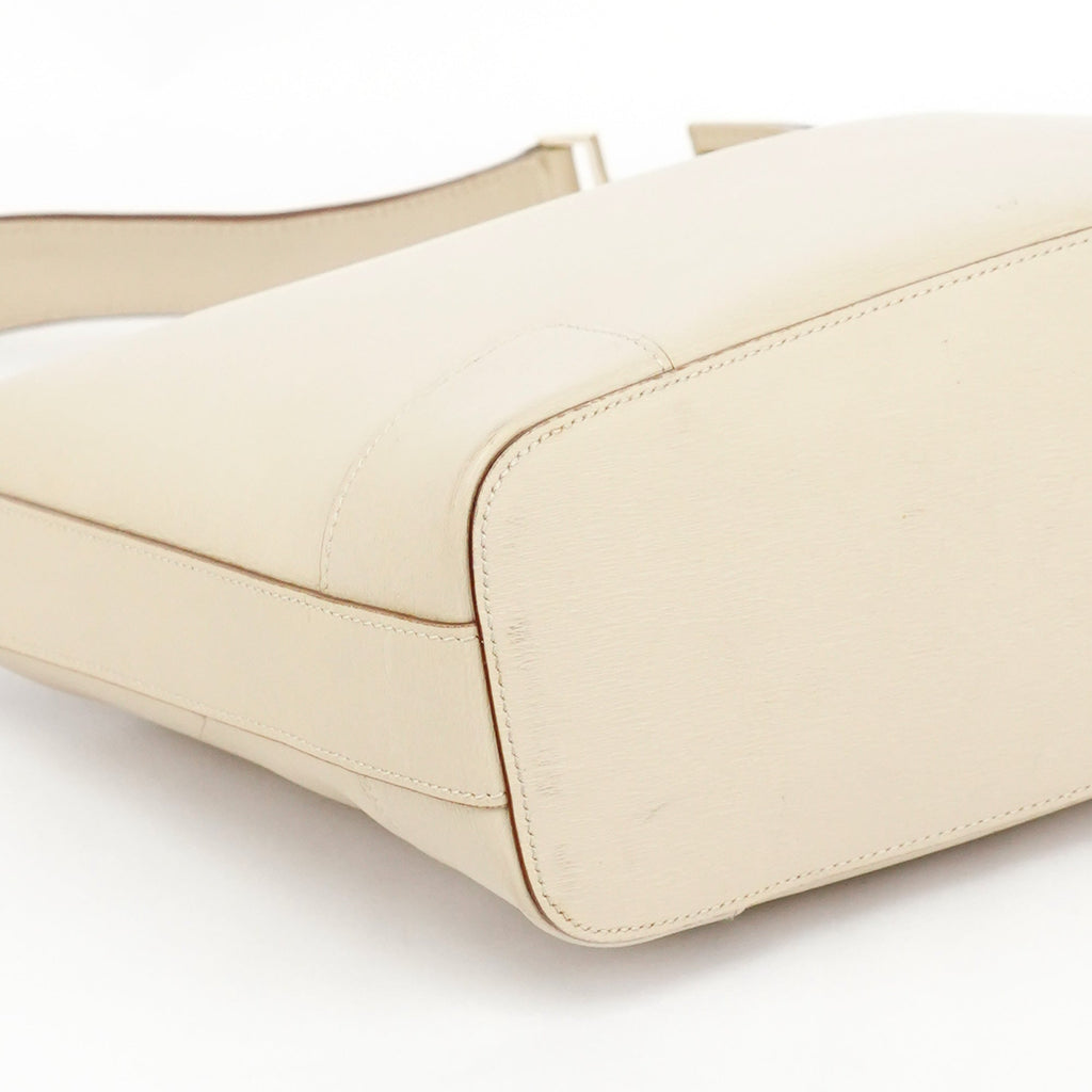 001 4204 Beige Leather Hobo Shoulder Bag