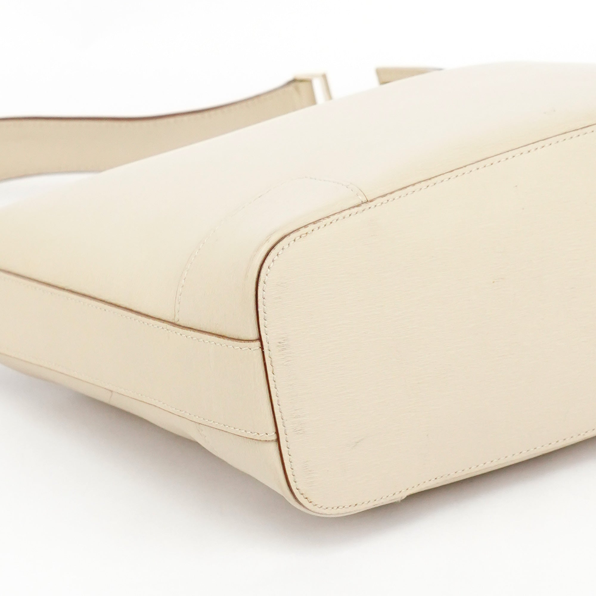 001 4204 Beige Leather Hobo Shoulder Bag