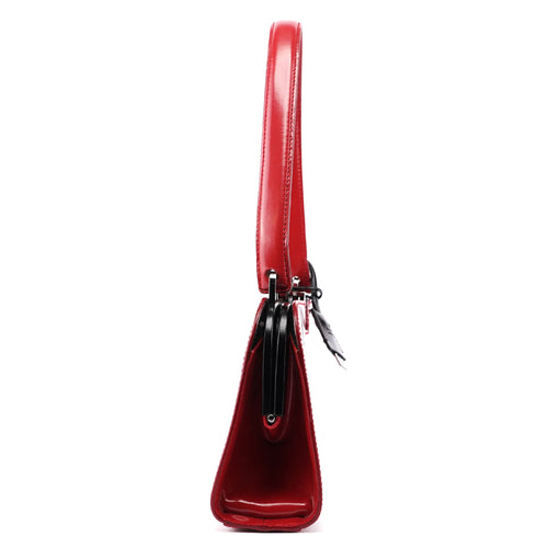 001 4208 Red Calfskin Shoulder Bag