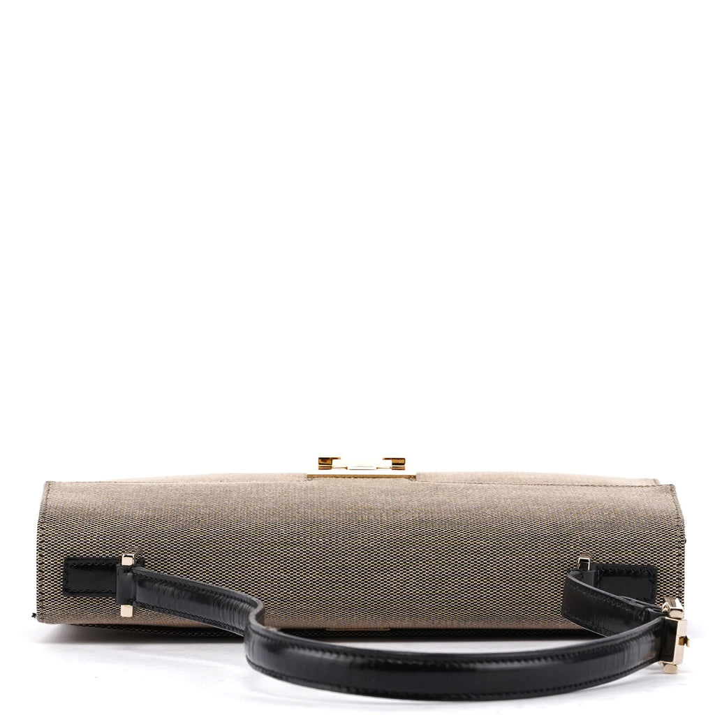 001 4214 Beige Canvas Keylock Shoulder Bag