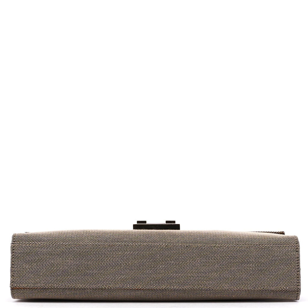 001 4214 Beige Canvas Keylock Shoulder Bag
