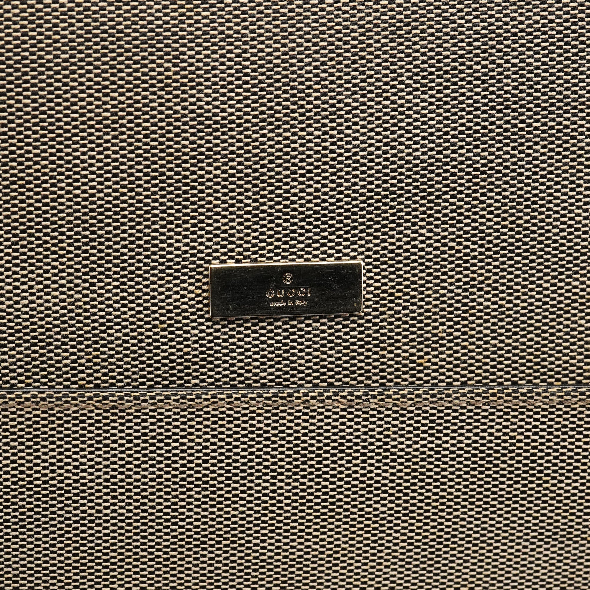 001 4218 Beige Canvas Lady Lock Tote Bag
