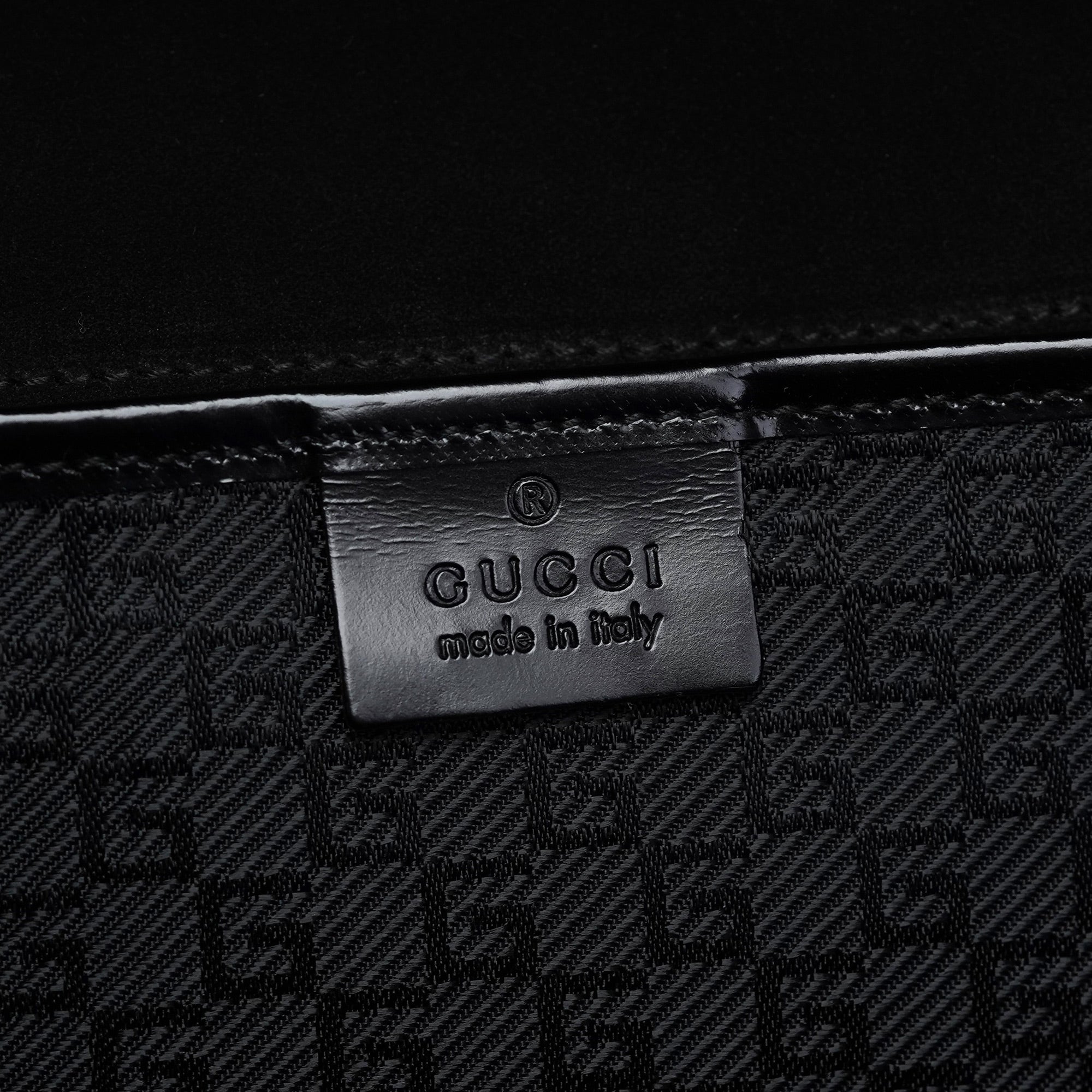 001 4218 Black Canvas Lady Lock Tote Bag