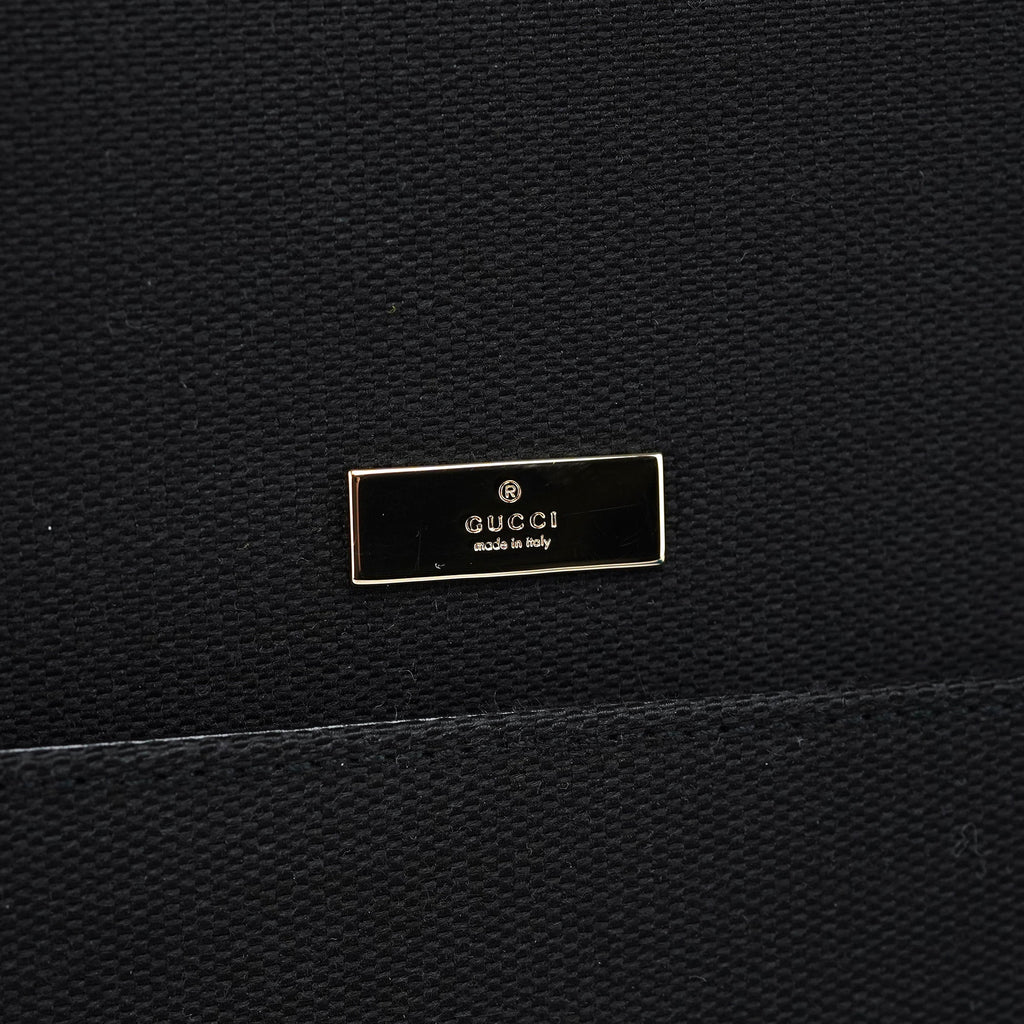 001 4218 Black Canvas Lady Lock Tote Bag