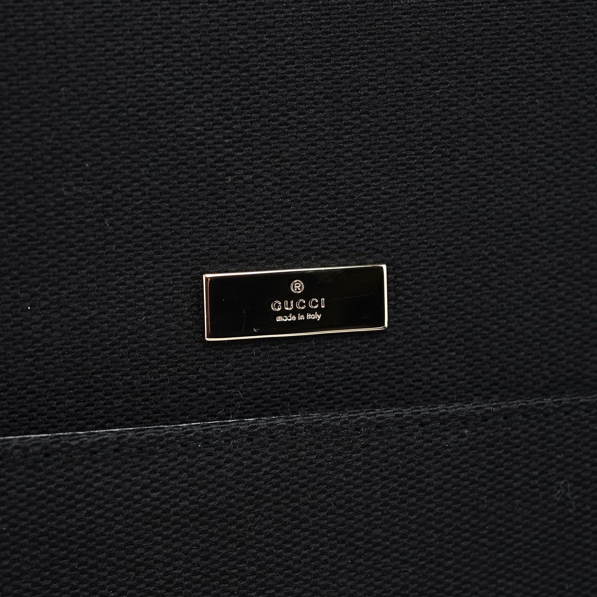 001 4218 Black Canvas Lady Lock Tote Bag